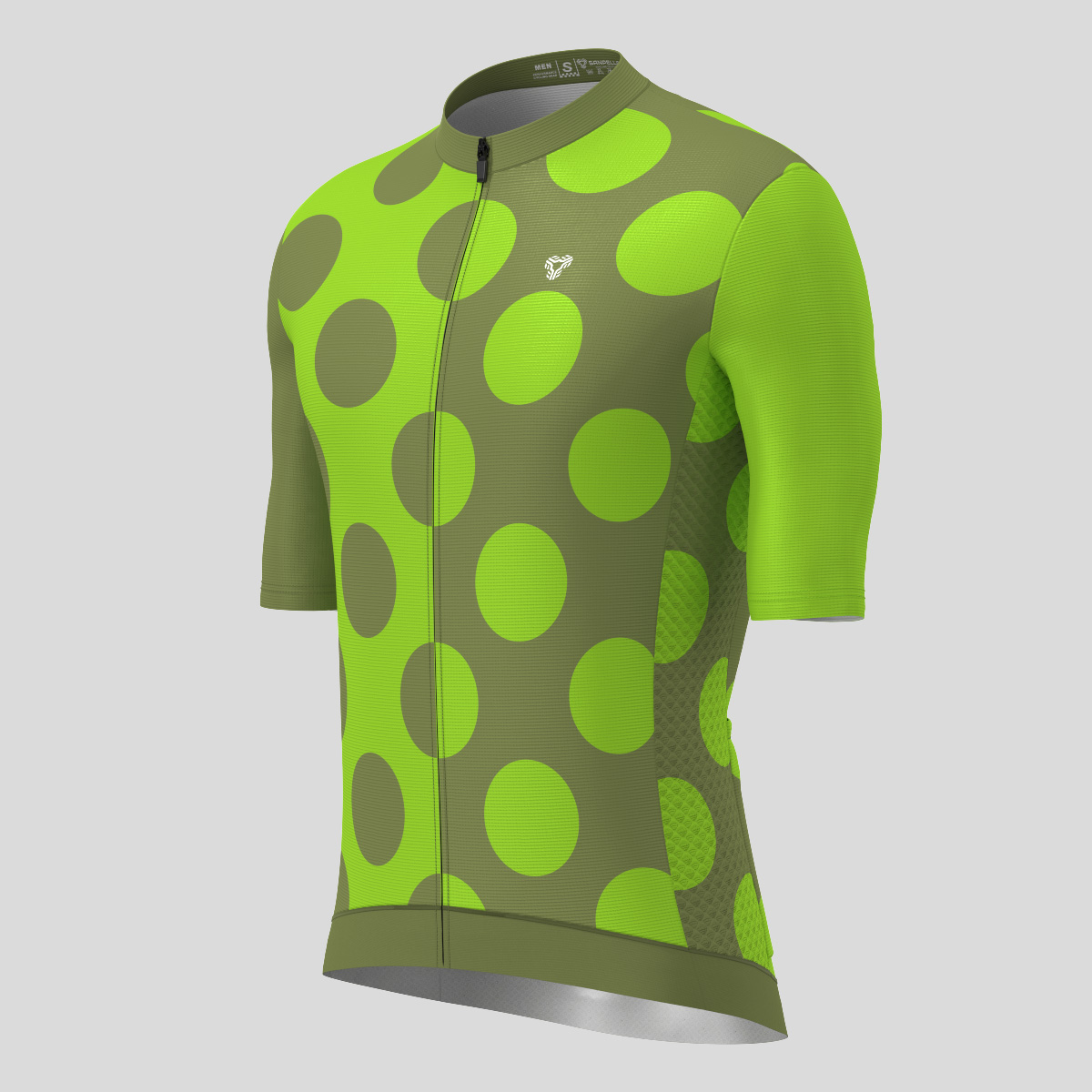 Calssic Split Dots Men's Cycling Jersey - Olive/Tender Green
