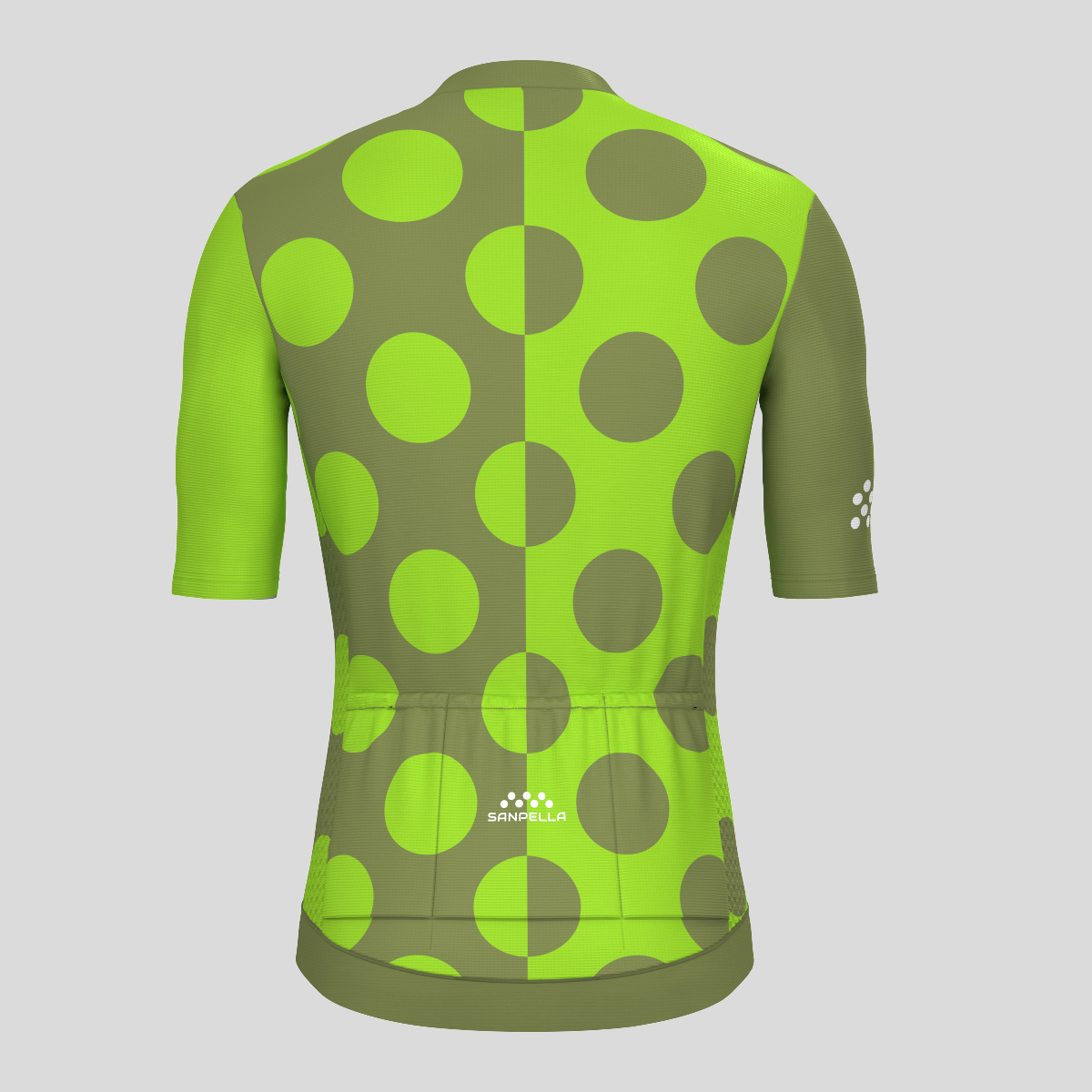 Calssic Split Dots Men's Cycling Jersey - Olive/Tender Green
