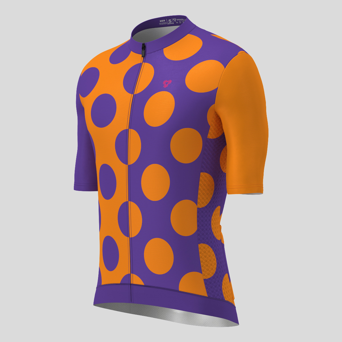 Calssic Split Dots Men's Cycling Jersey - Purple/Orange