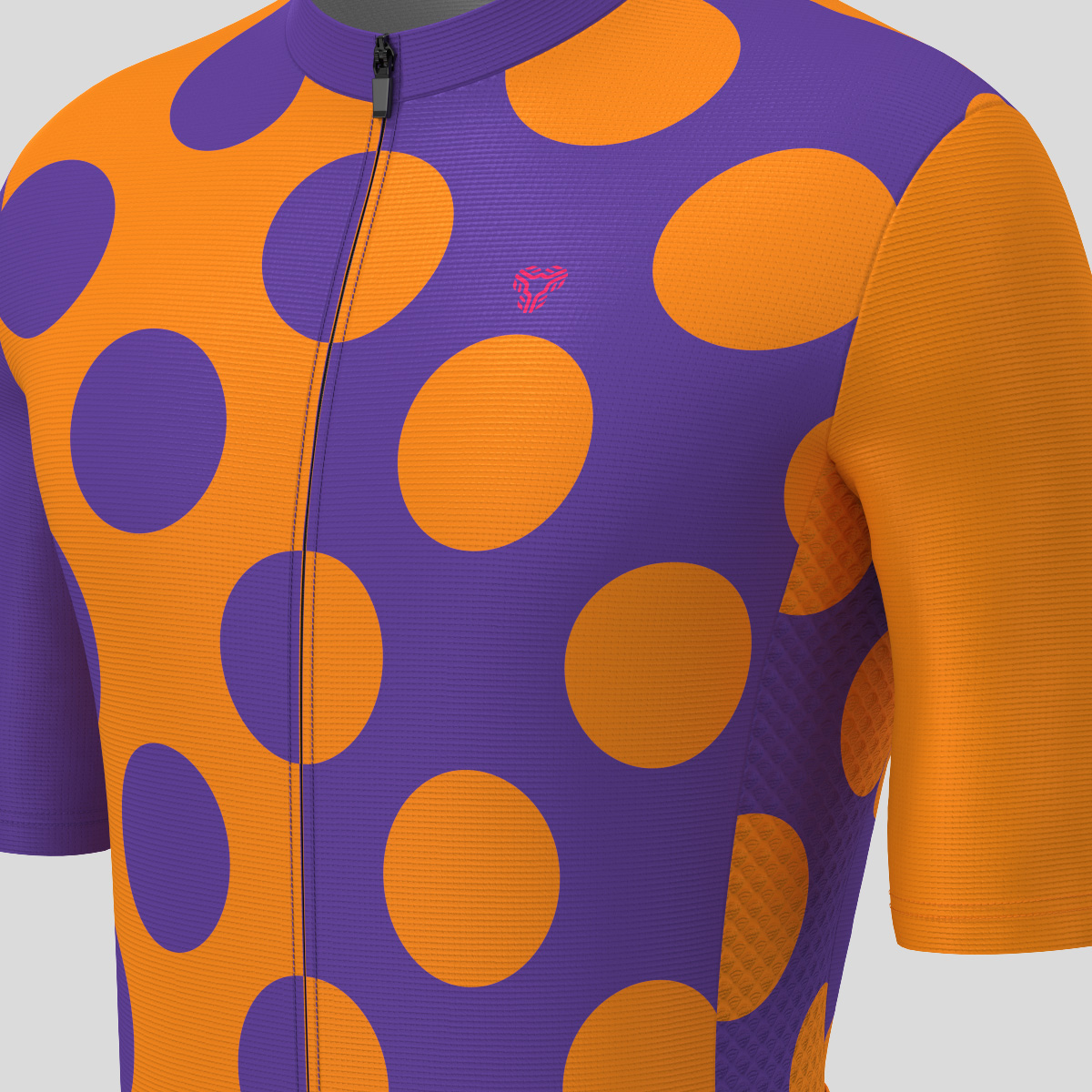 Calssic Split Dots Men's Cycling Jersey - Purple/Orange