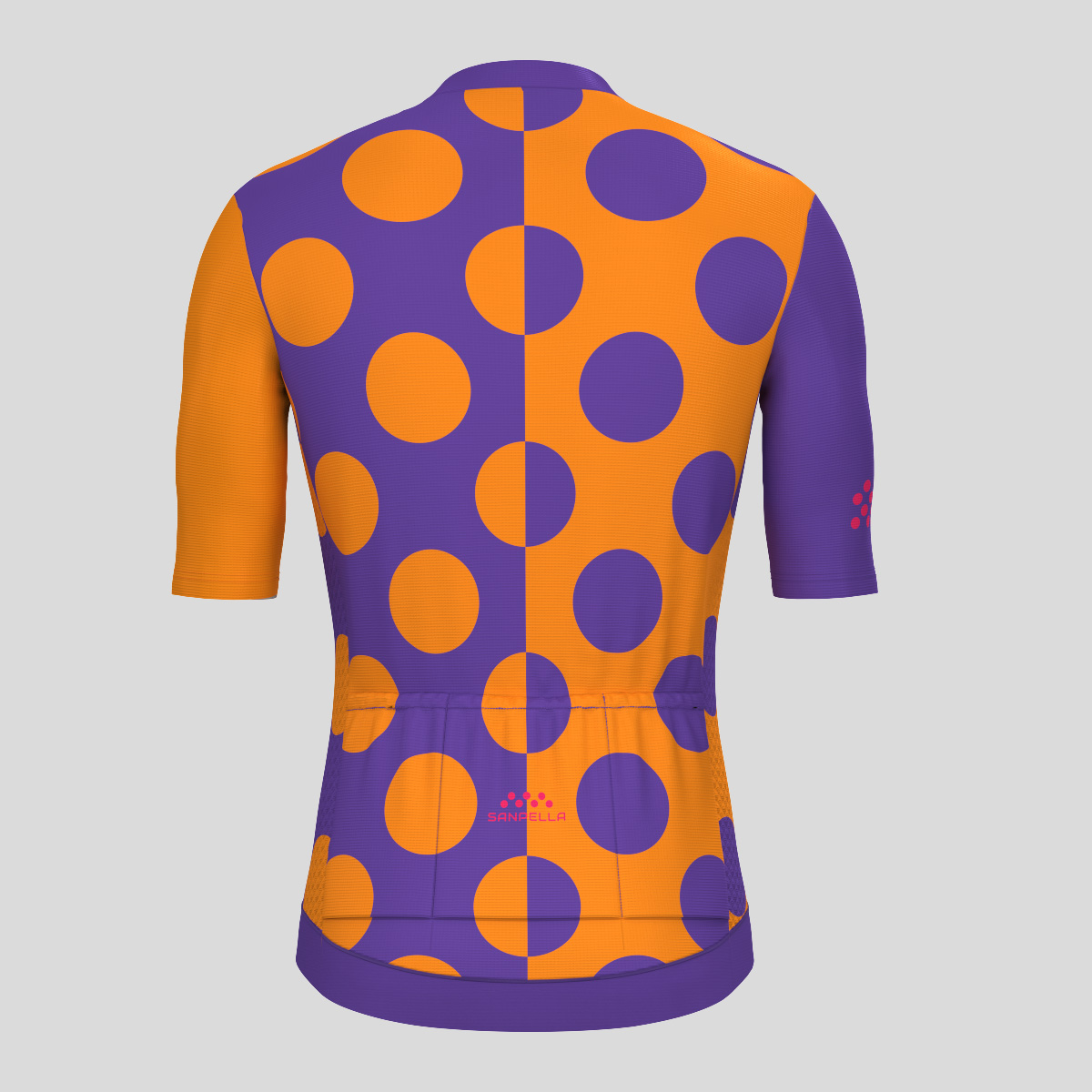 Calssic Split Dots Men's Cycling Jersey - Purple/Orange