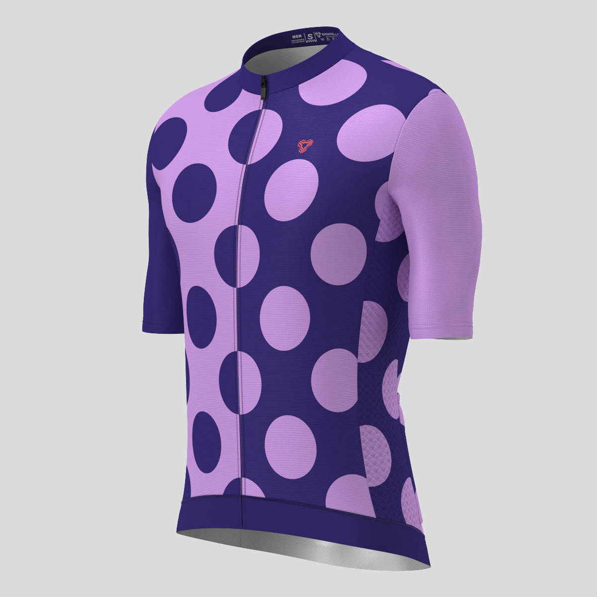Calssic Split Dots Men's Cycling Jersey - Purple/Tangerine