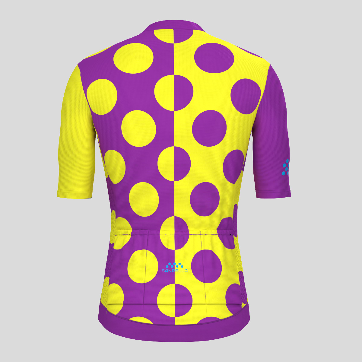 Calssic Split Dots Men's Cycling Jersey - Purple/Yellow