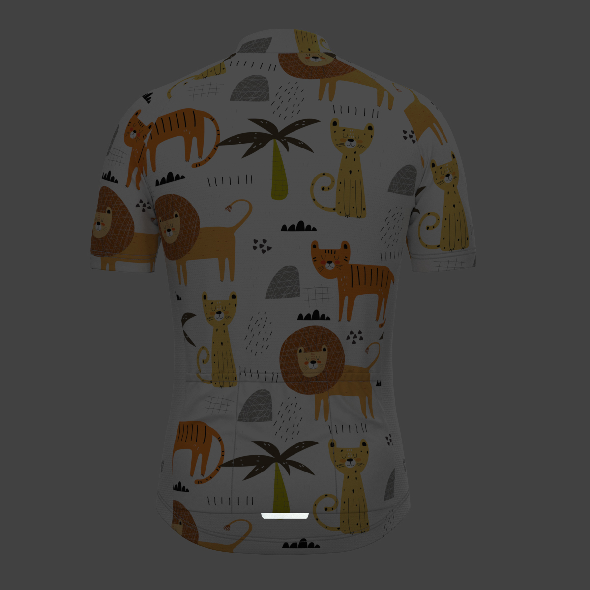 Cartoon Lions Tigers Leopards Men's Cycling Jersey