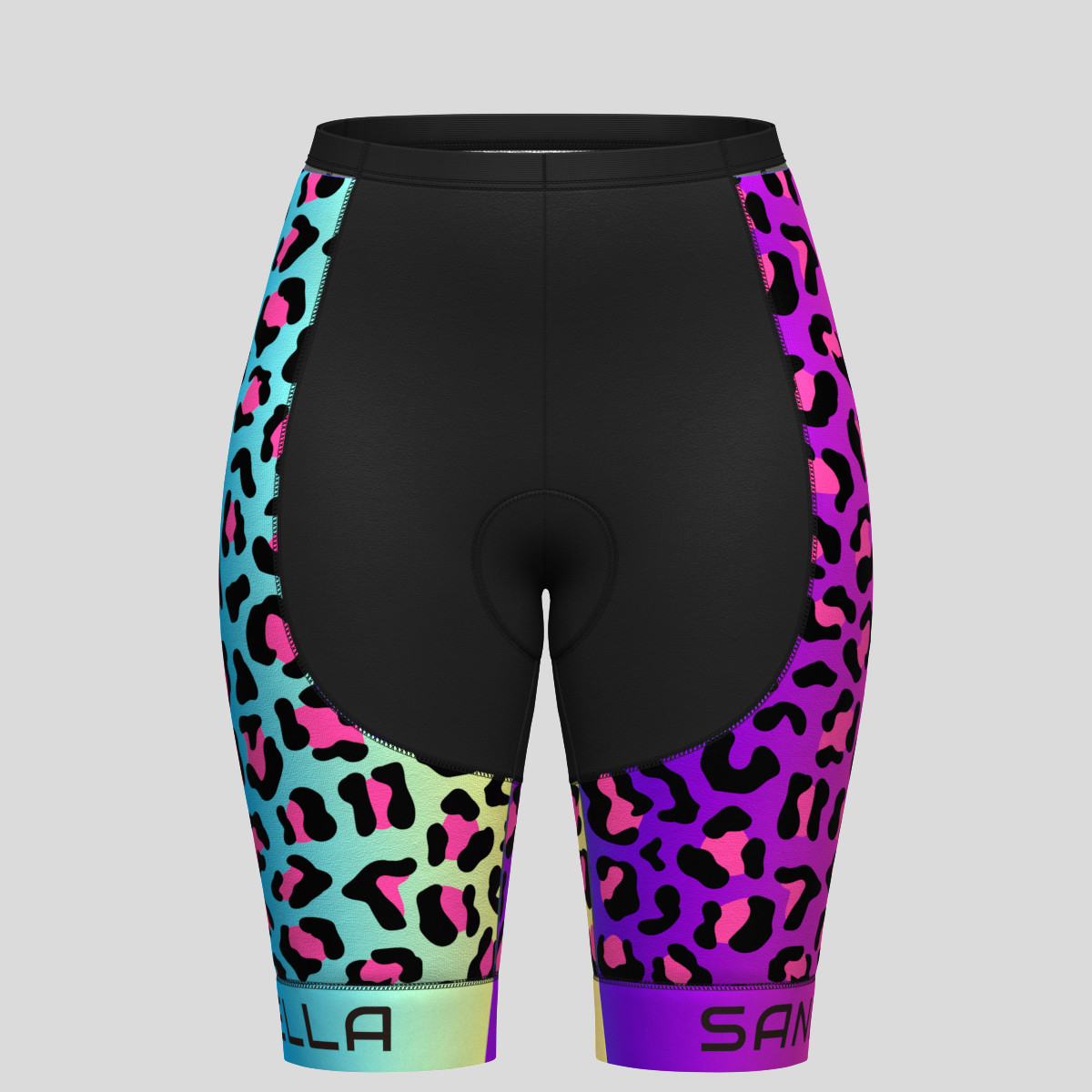 Classic Neon Rainbow Leopard Women's Cycling Shorts 