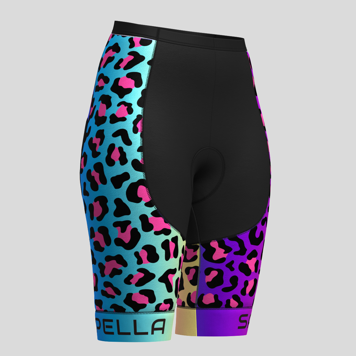 Classic Neon Rainbow Leopard Women's Cycling Shorts 