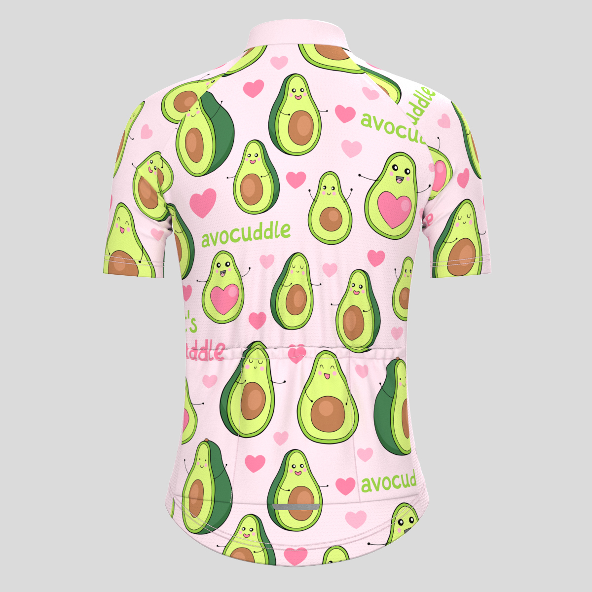 Funny Avocado Print Women's Cycling Jersey - Pink