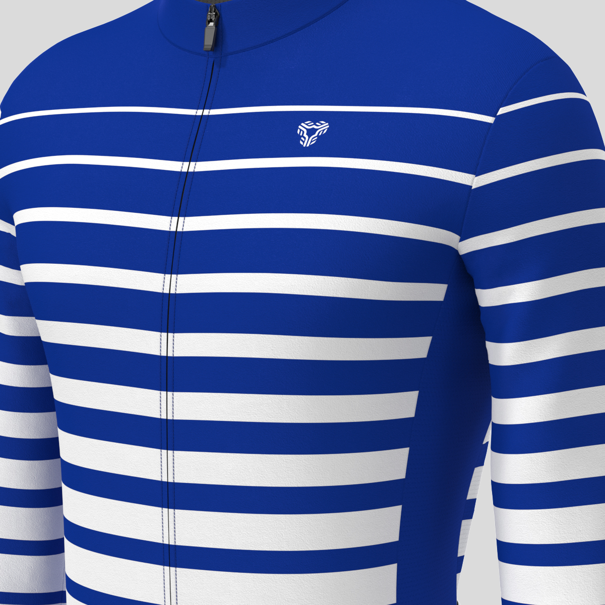 Gradient Stripes Men's LS Jersey - Racing Blue