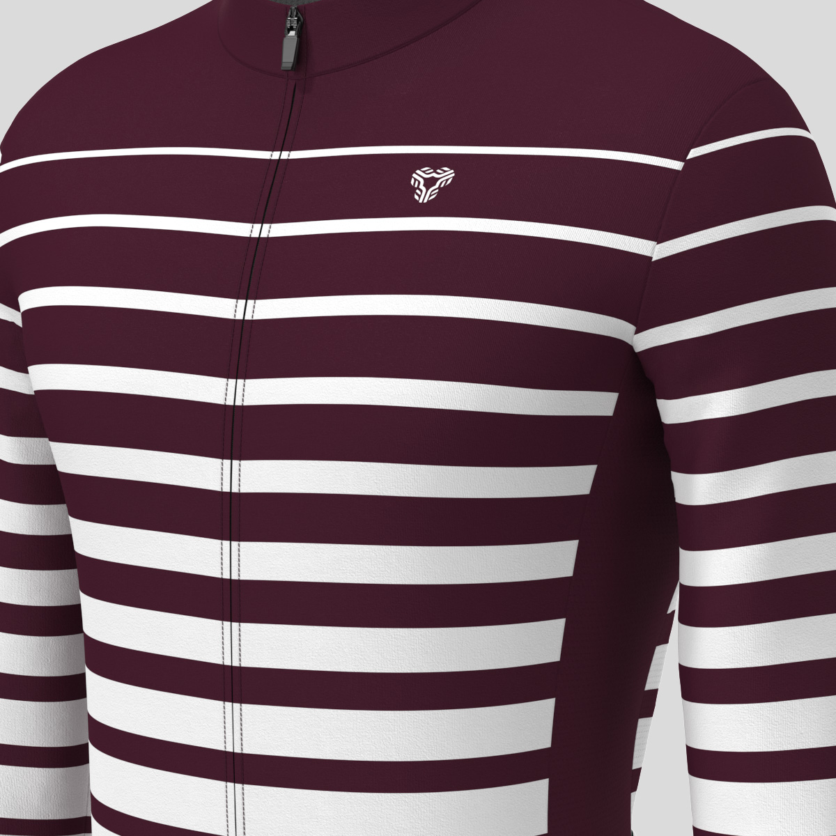Gradient Stripes Men's LS Jersey - Burgundy