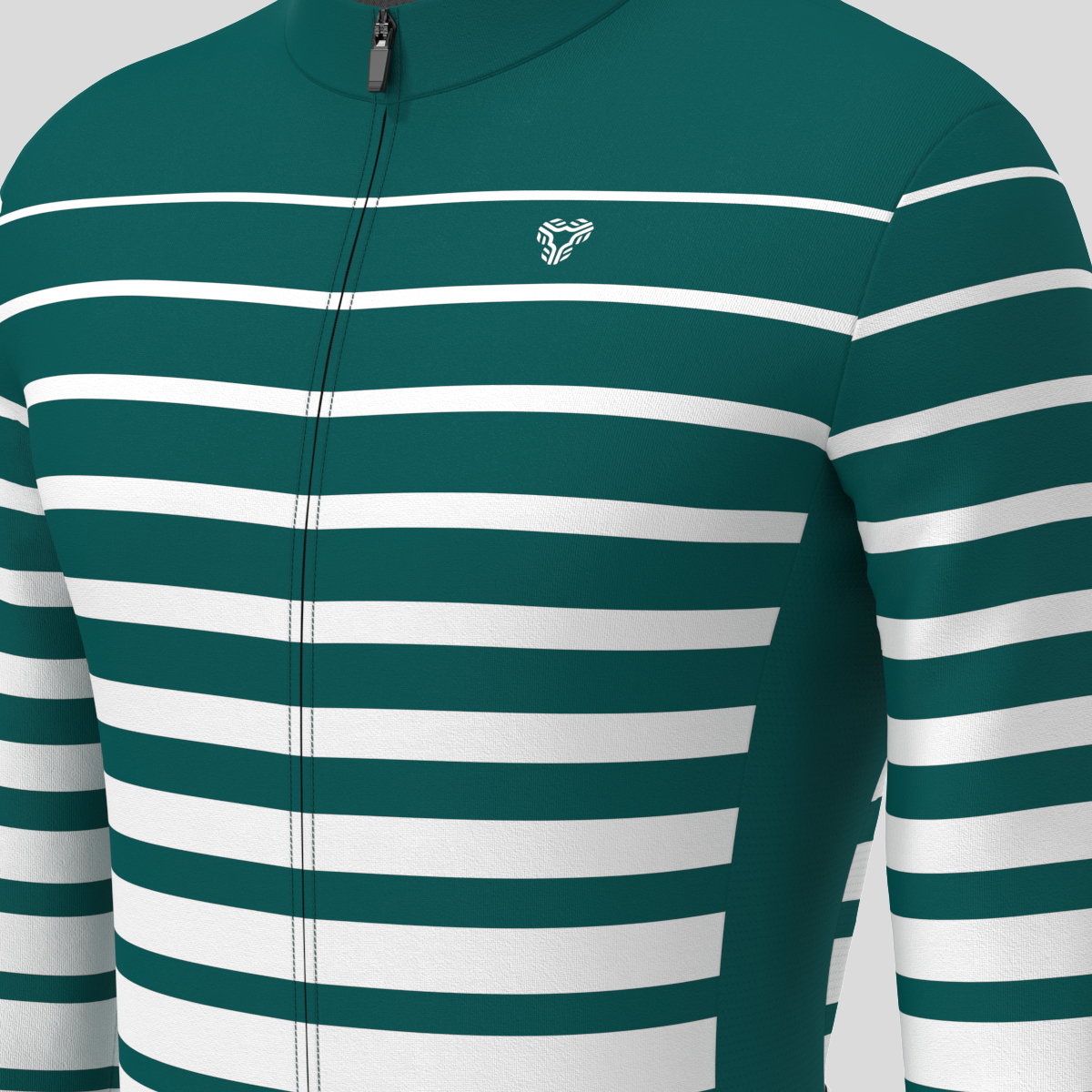 Gradient Stripes Men's LS Jersey - Dark Green