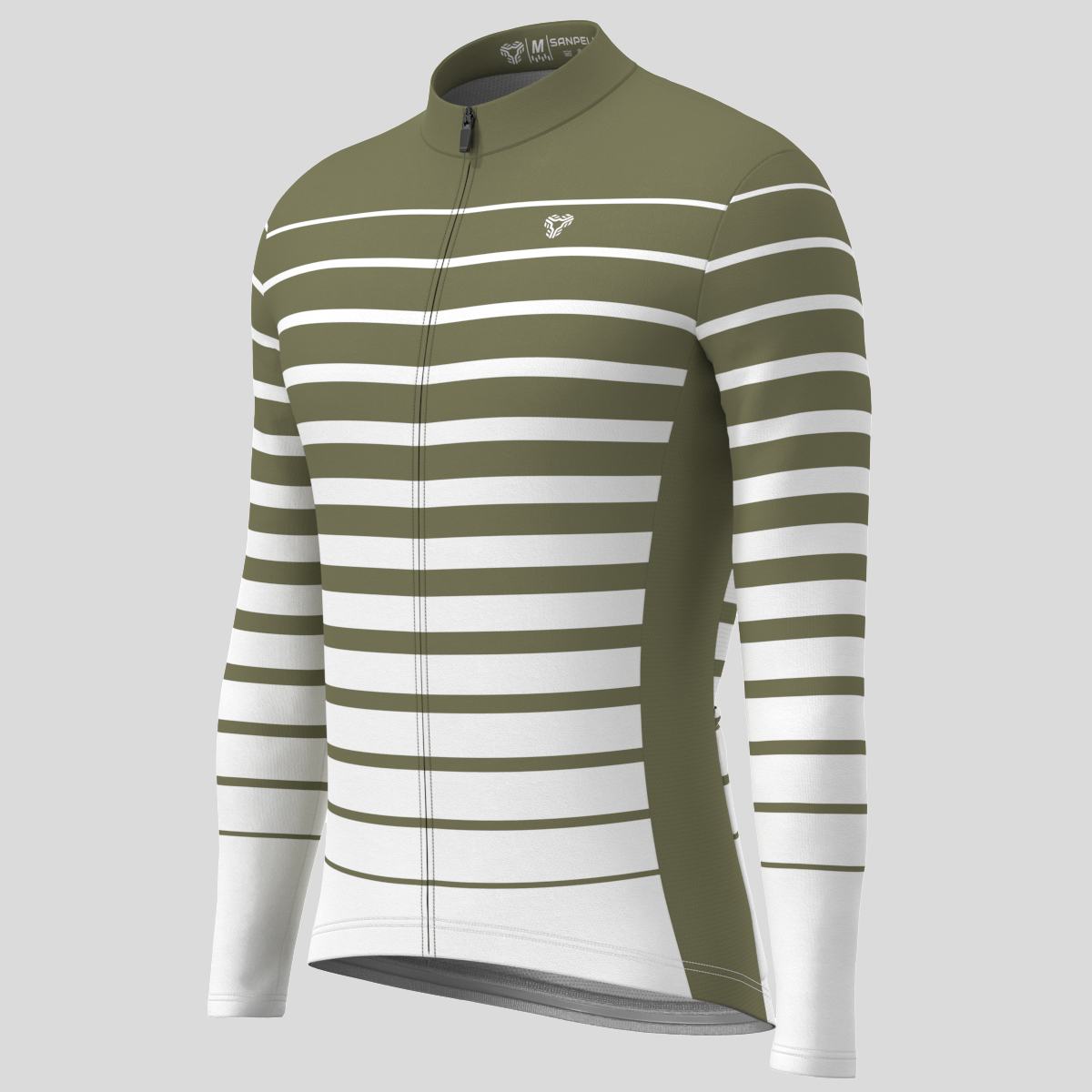 Gradient Stripes Men's LS Jersey - Olive