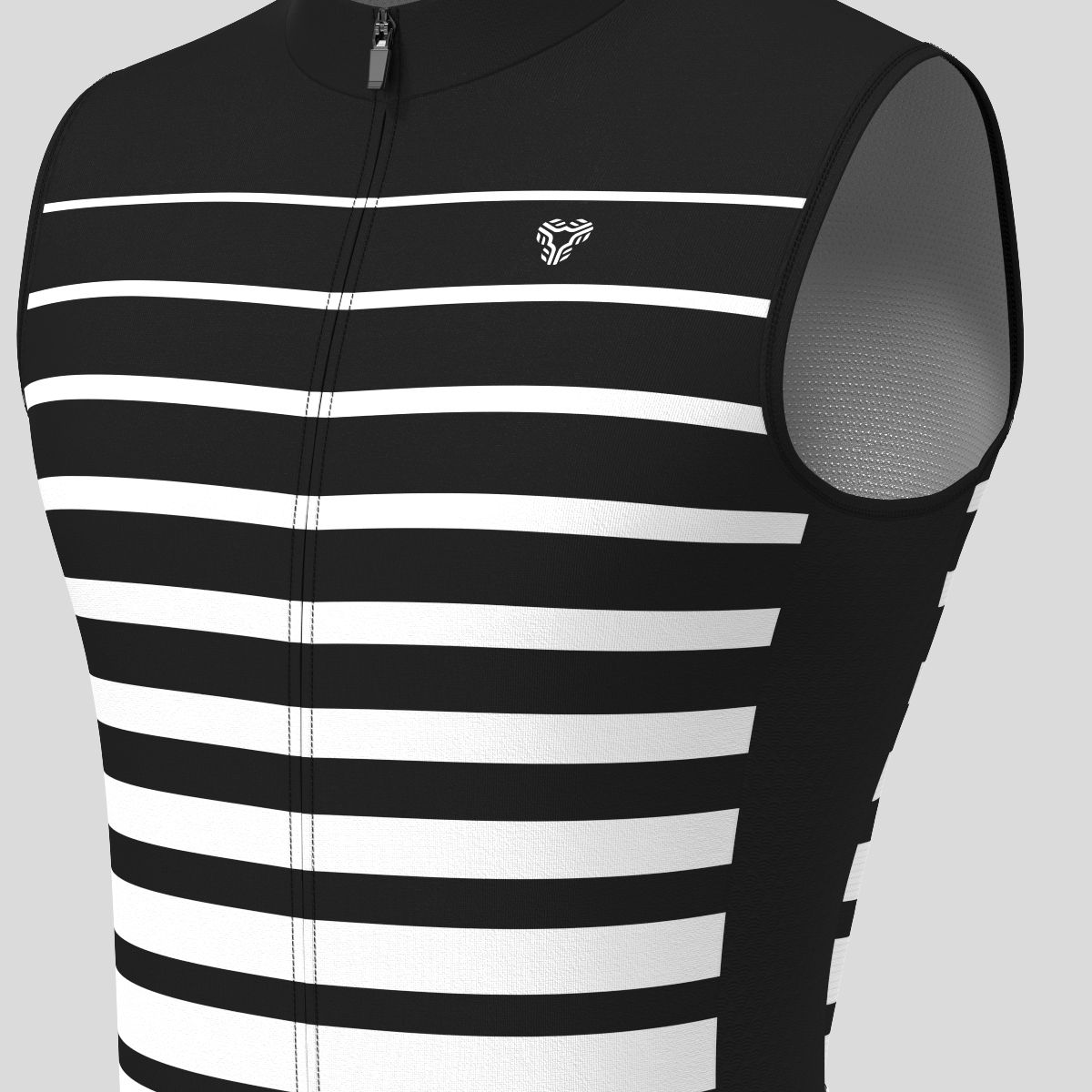 Gradient Stripes Men's Sleeveless Jersey - Black/White