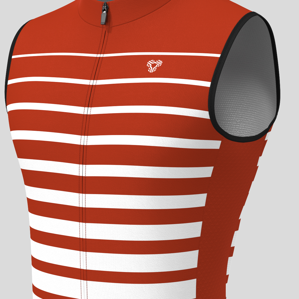 Gradient Stripes Men's Sleeveless Jersey - Brick