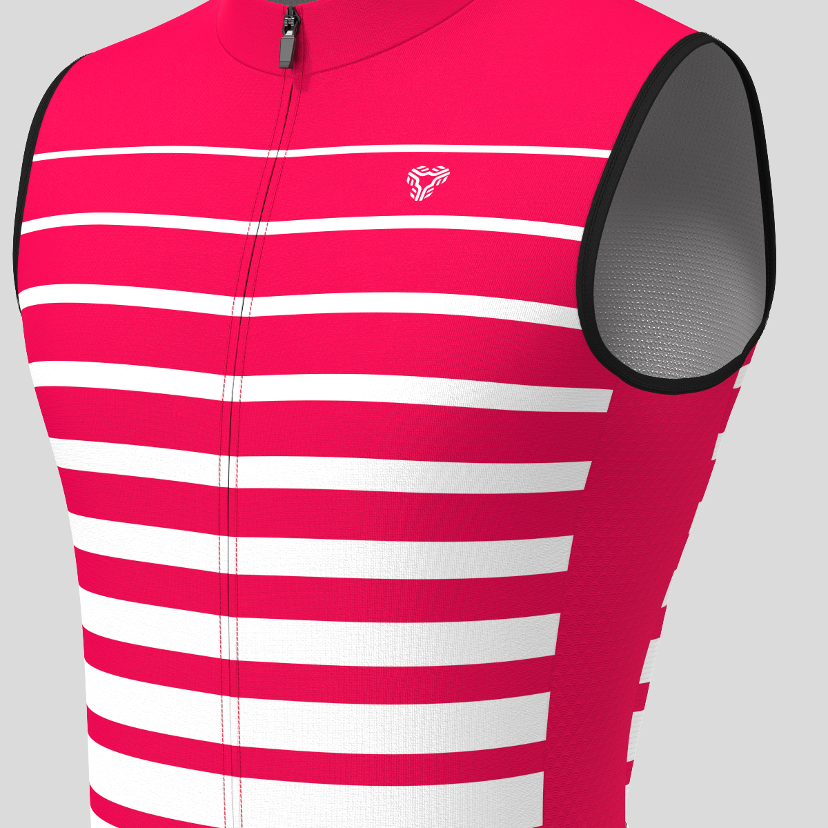 Gradient Stripes Men's Sleeveless Jersey - Jester red