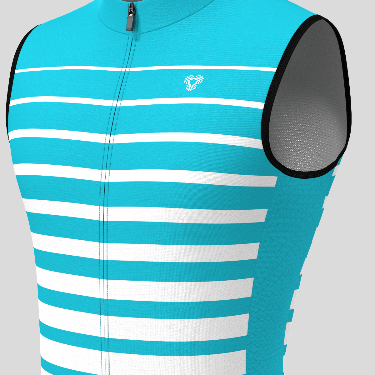 Gradient Stripes Men's Sleeveless Jersey - Ocean