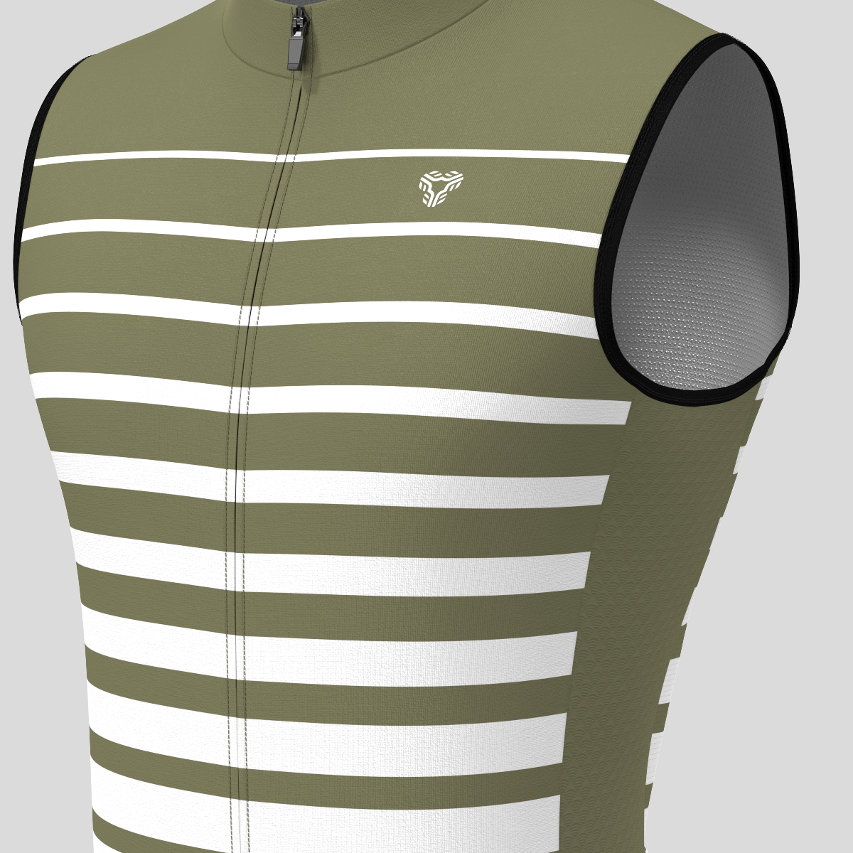 Gradient Stripes Men's Sleeveless Jersey - Olive