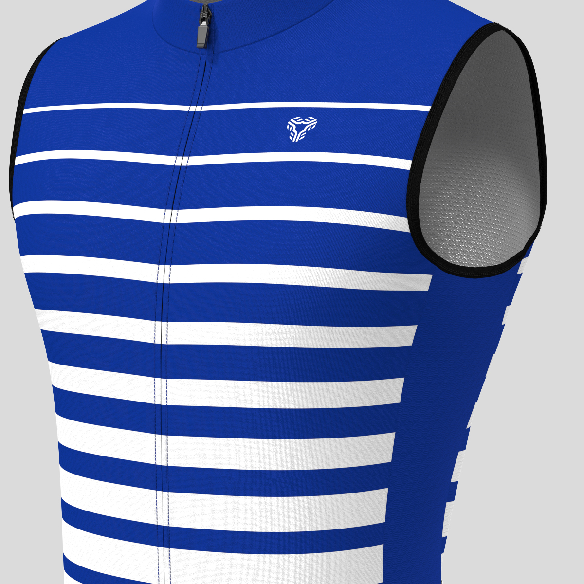 Gradient Stripes Men's Sleeveless Jersey - Racing Blue