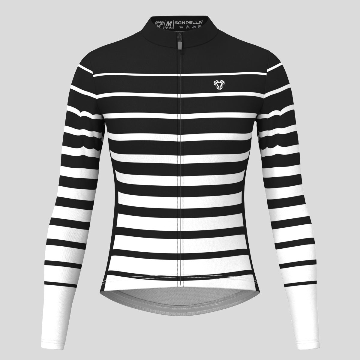 [Copy]Gradient Stripes Women's LS Jersey -  Black/White