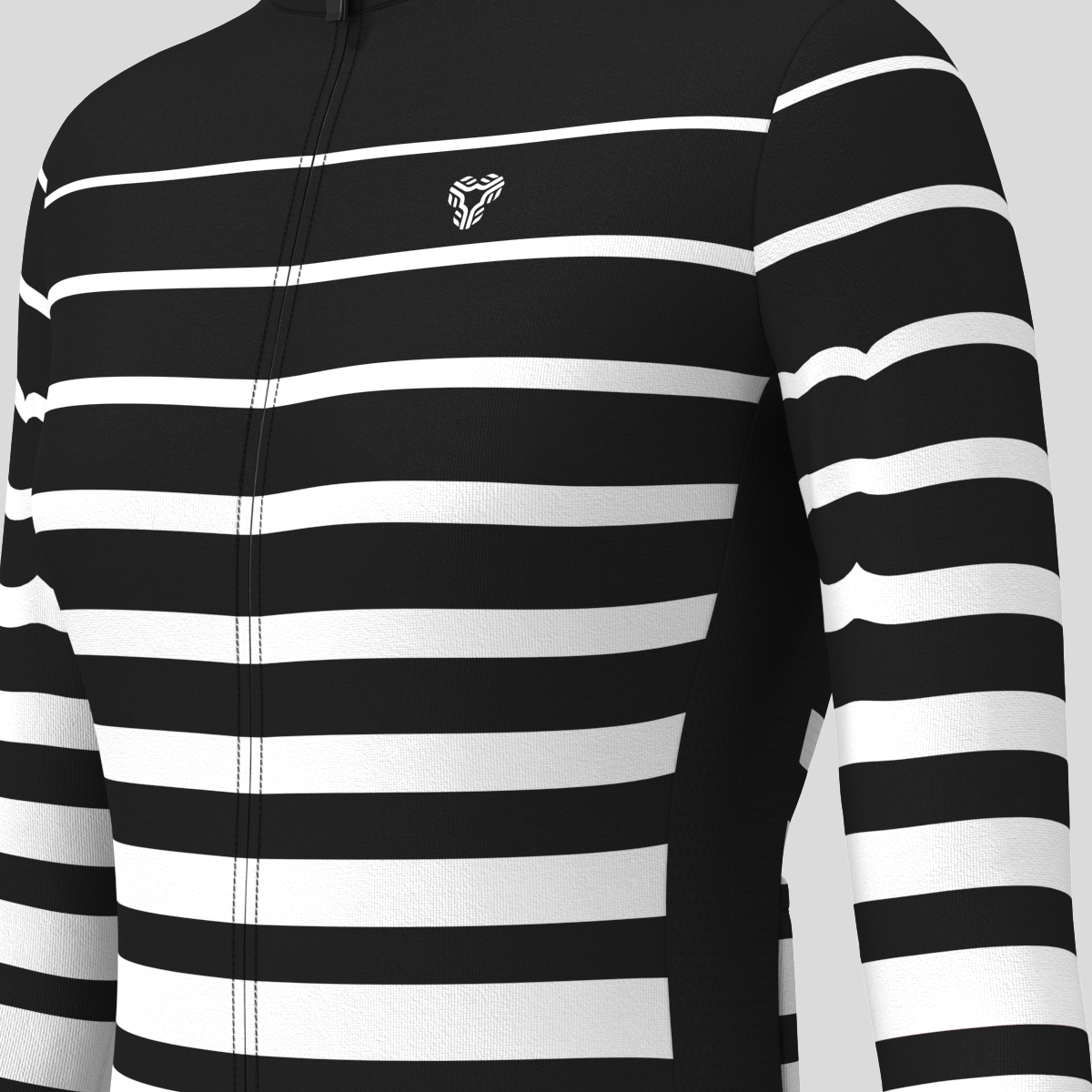 [Copy]Gradient Stripes Women's LS Jersey -  Black/White