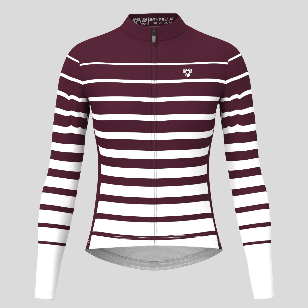 Gradient Stripes Women's LS Jersey - Burgundy