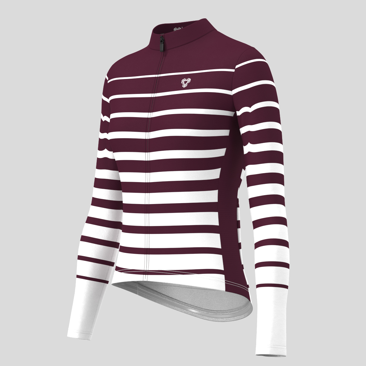 Gradient Stripes Women's LS Jersey - Burgundy