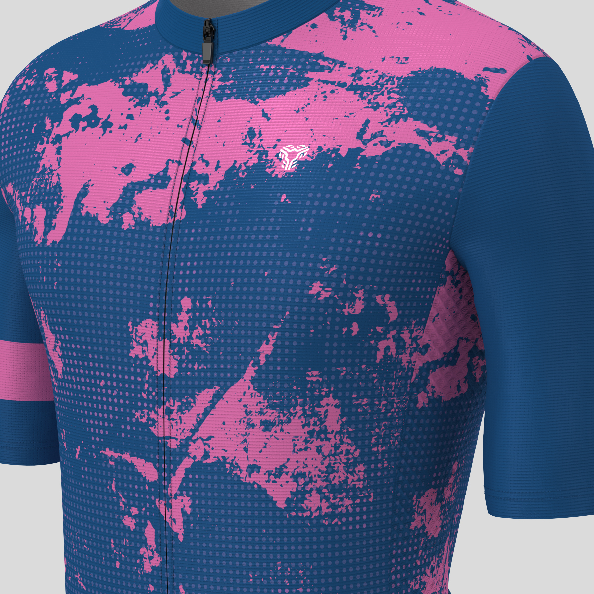 Grunge Splash Men's Cycling Jersey - Magenta/Navy