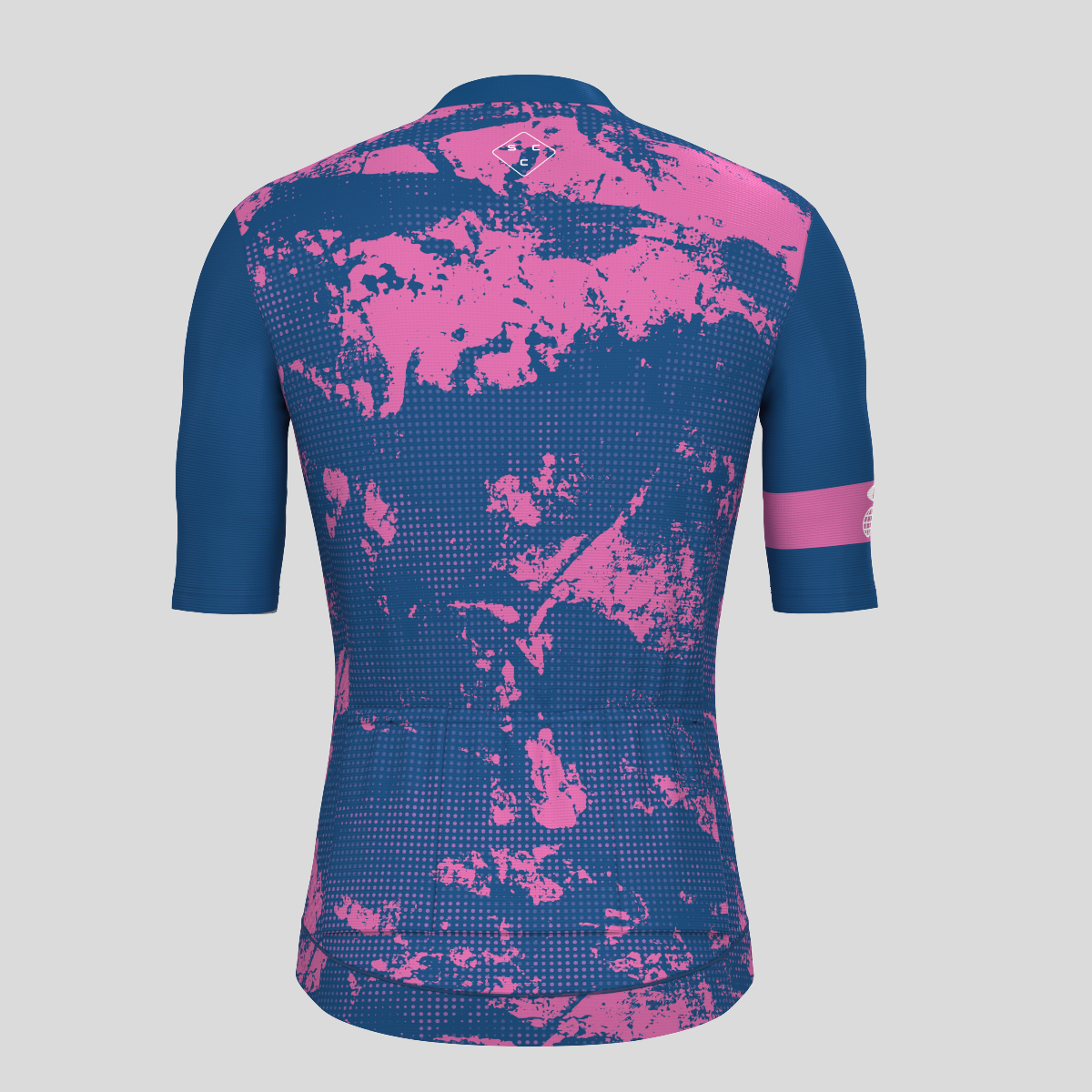 Grunge Splash Men's Cycling Jersey - Magenta/Navy