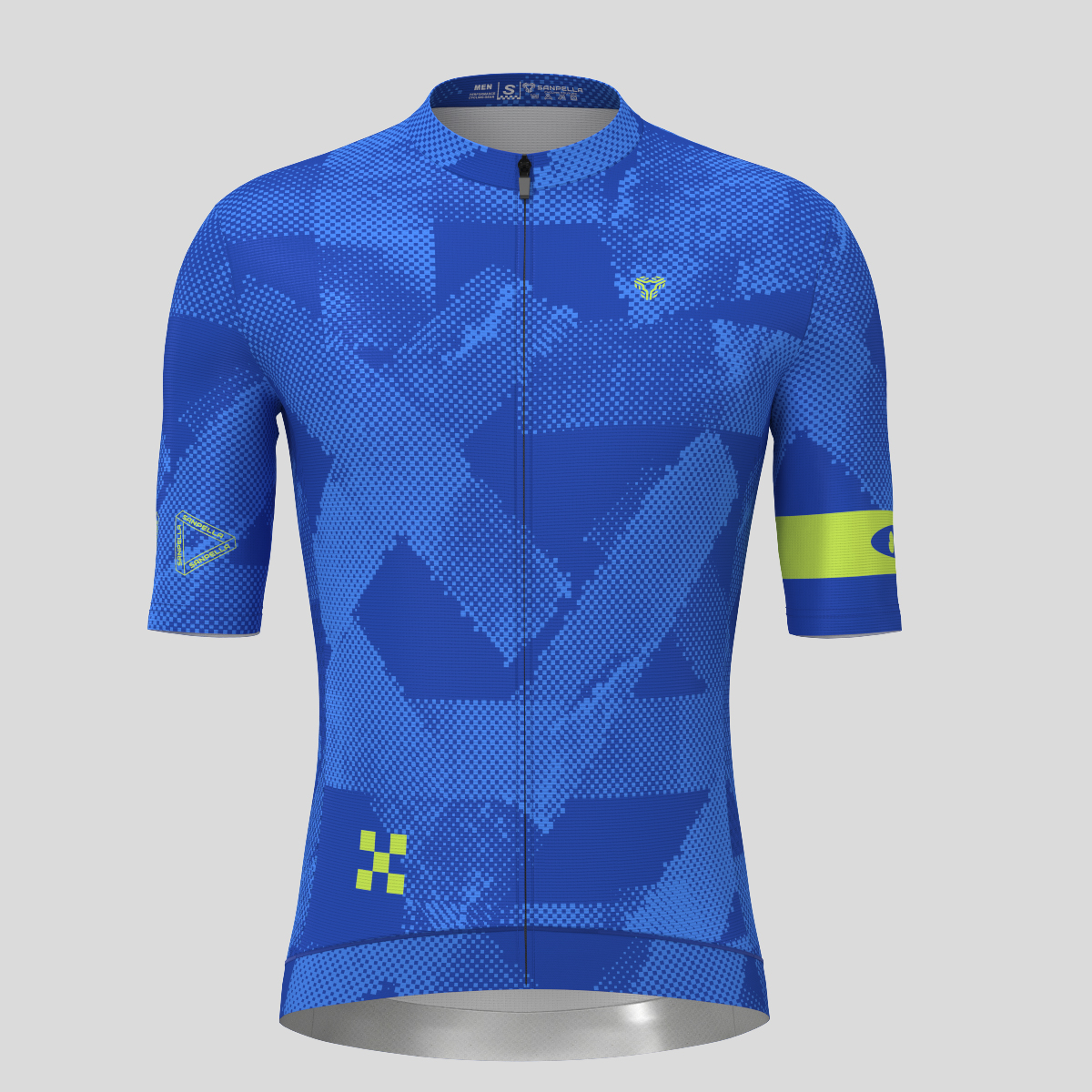 Halftone Brush Men's Cycling Jersey - Azure Blue