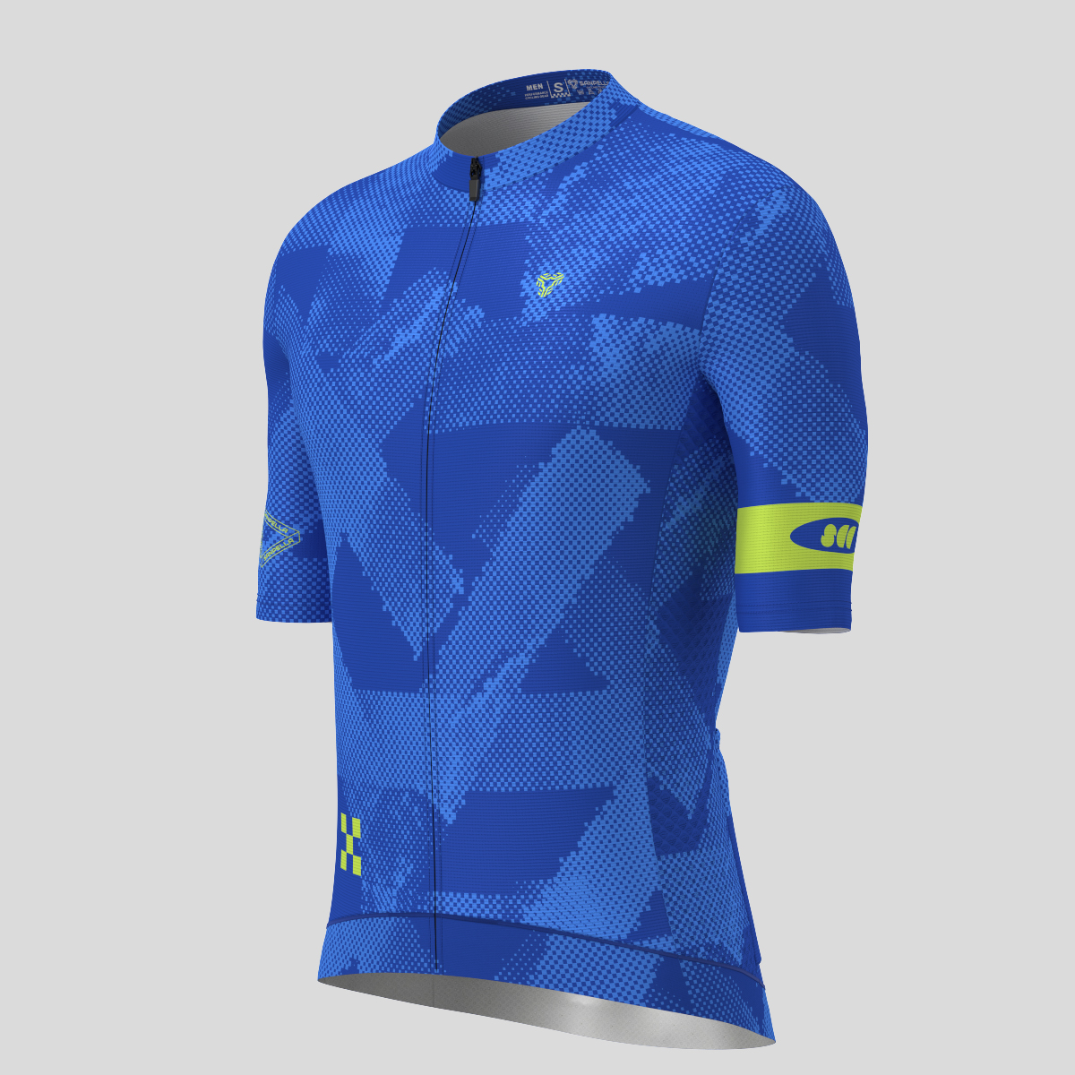 Halftone Brush Men's Cycling Jersey - Azure Blue