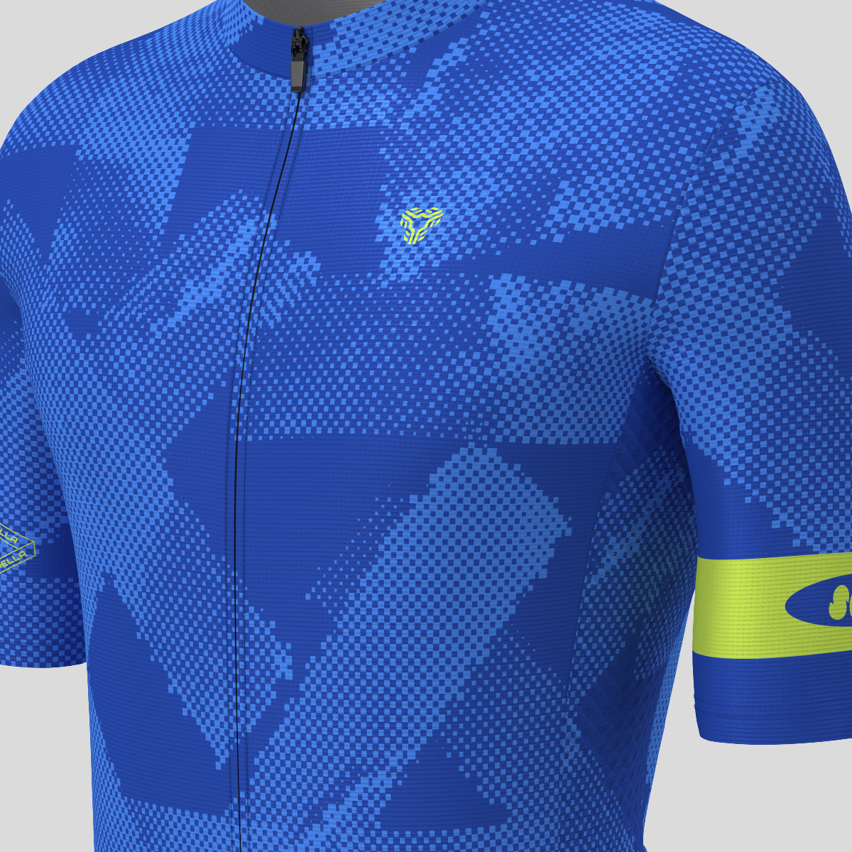 Halftone Brush Men's Cycling Jersey - Azure Blue