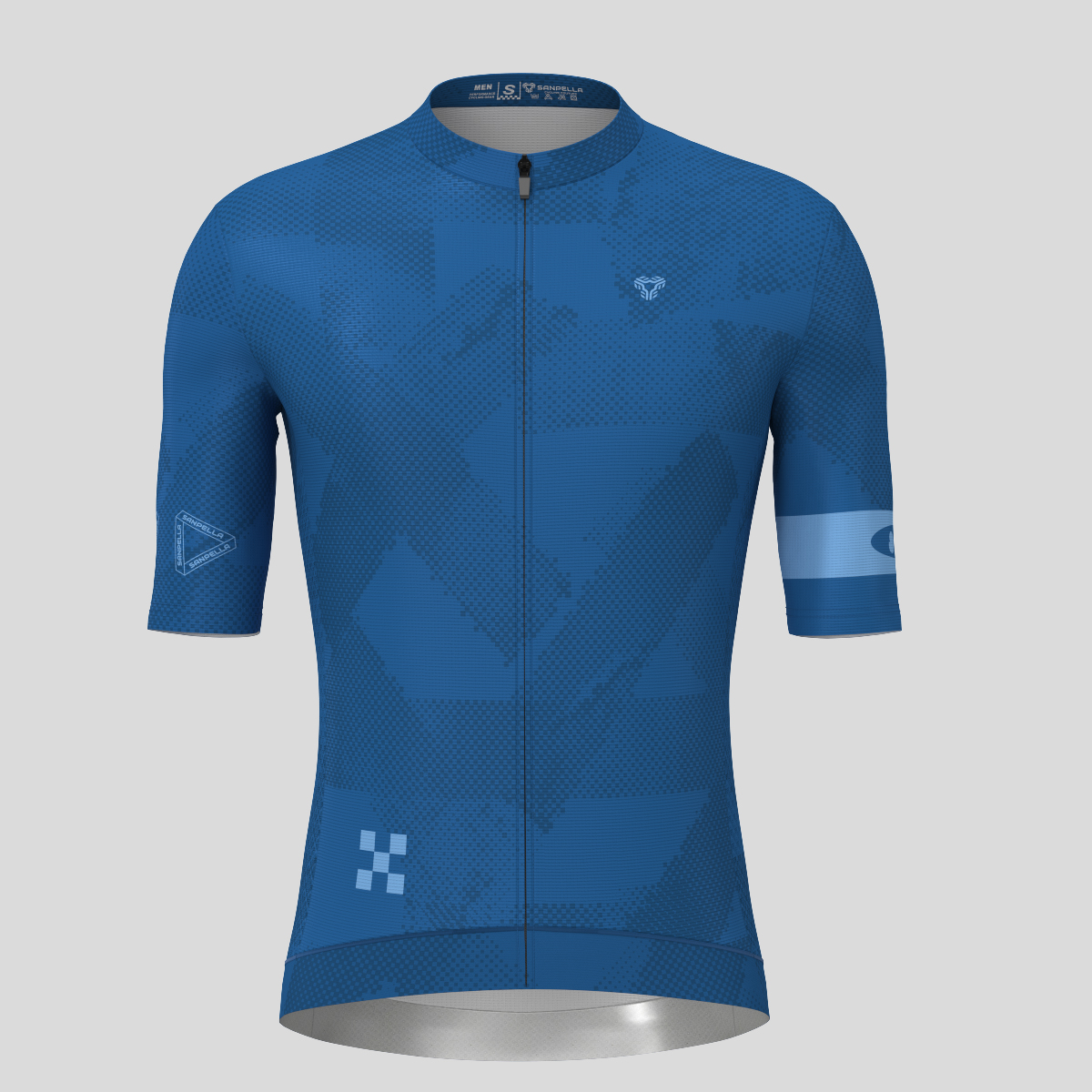 Halftone Brush Men's Cycling Jersey - Blue