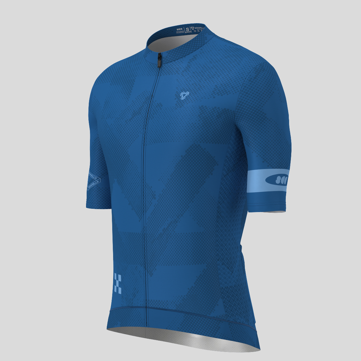 Halftone Brush Men's Cycling Jersey - Blue
