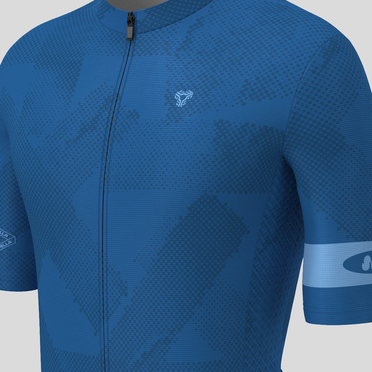 Halftone Brush Men's Cycling Jersey - Blue