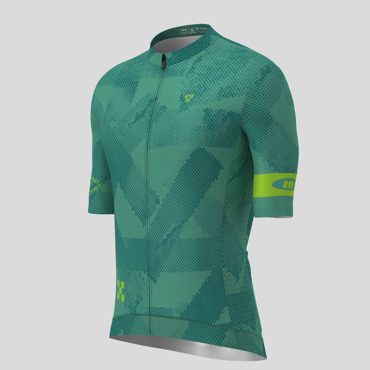Halftone Brush Men's Cycling Jersey - Green/Lime