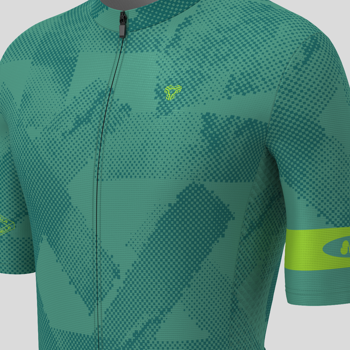 Halftone Brush Men's Cycling Jersey - Green/Lime