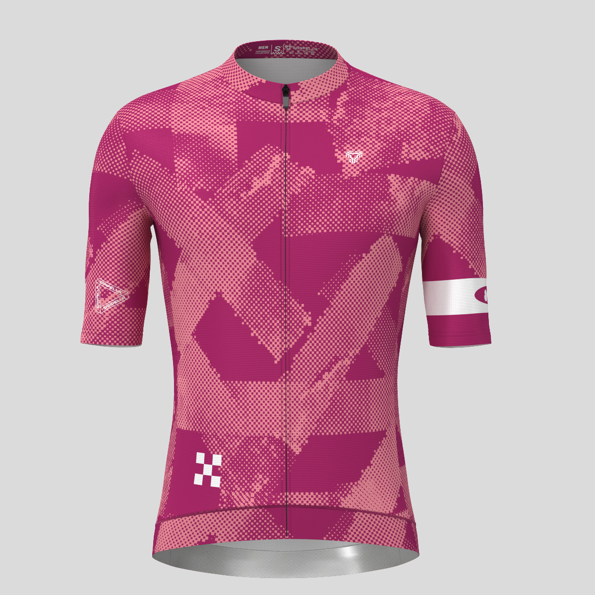 Halftone Brush Men's Cycling Jersey - Burgundy