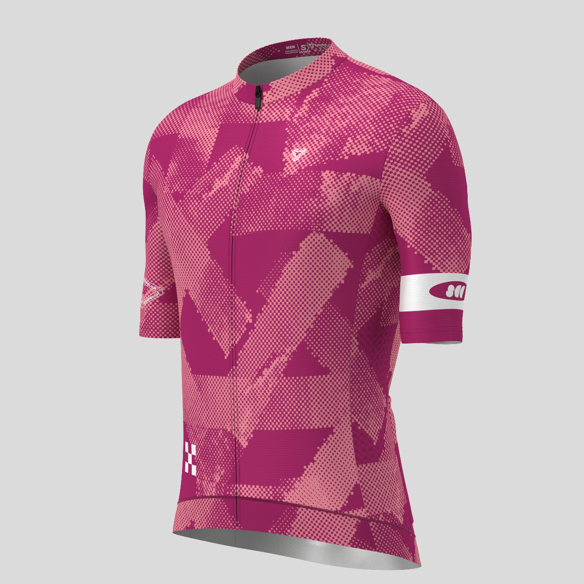Halftone Brush Men's Cycling Jersey - Burgundy