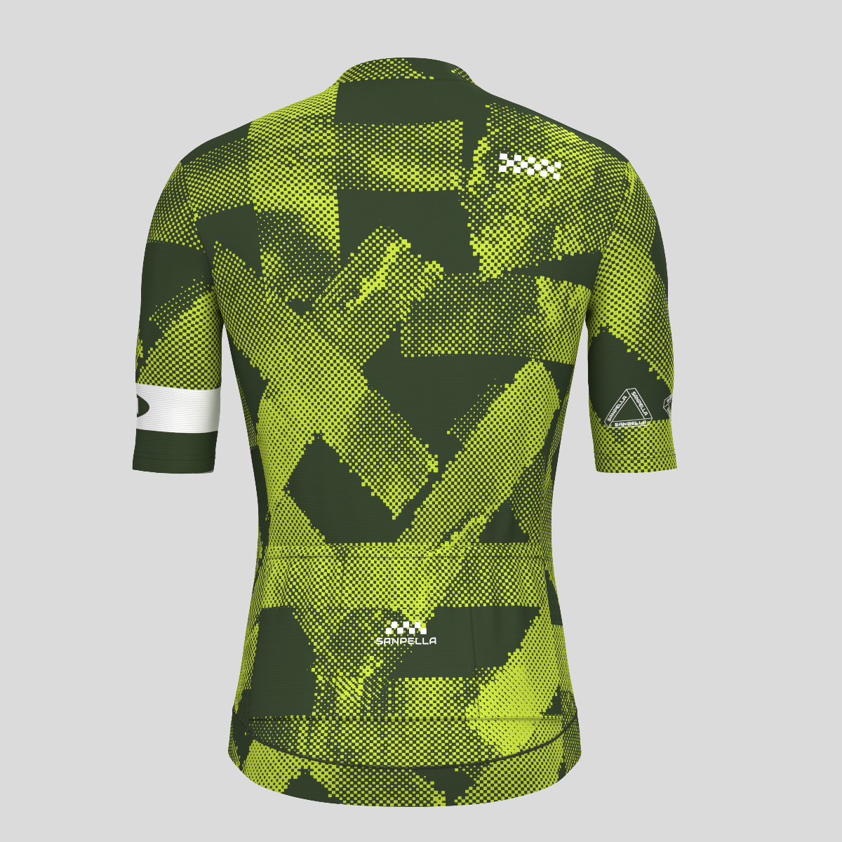 Halftone Brush Men's Cycling Jersey - Dark Green/Lime