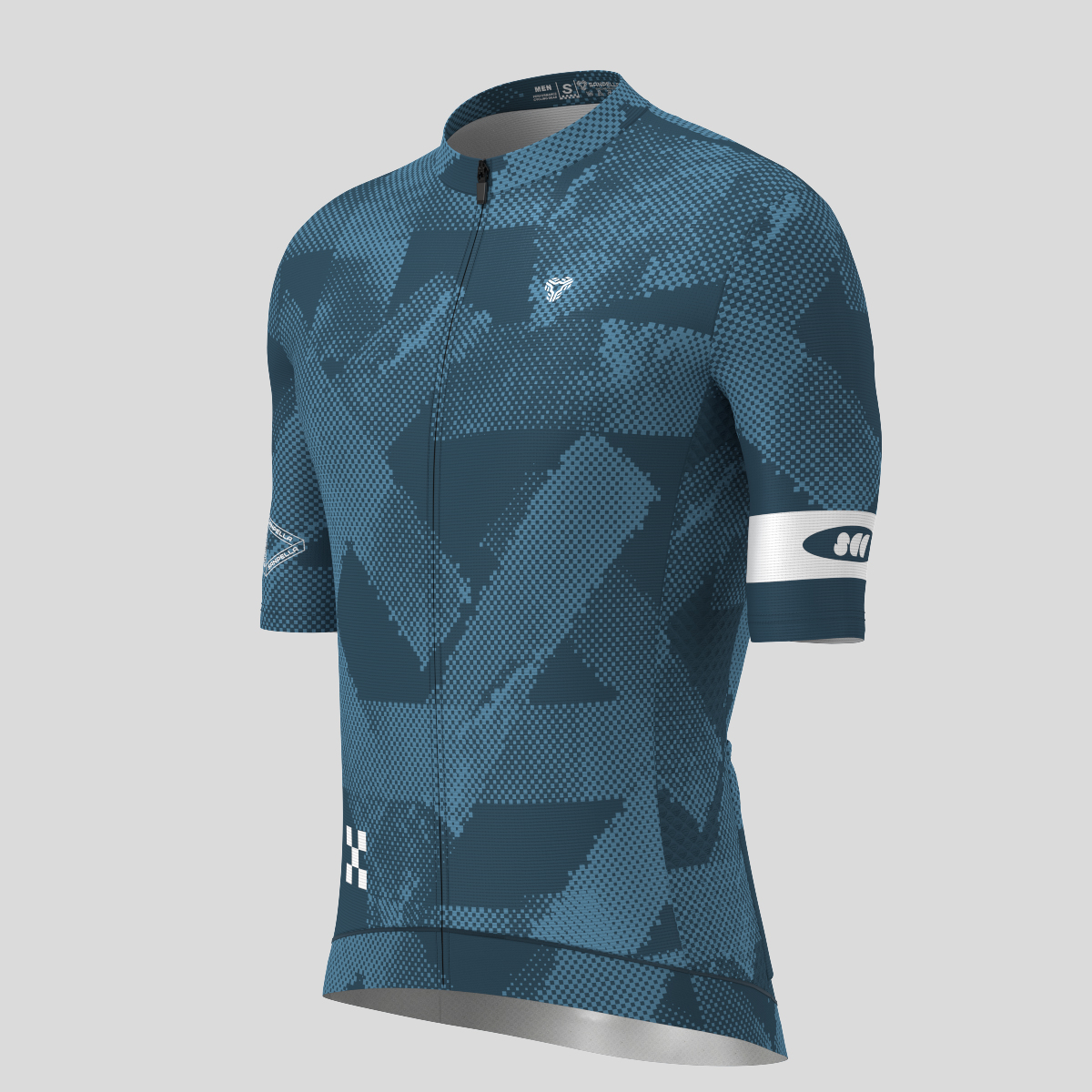 Halftone Brush Men's Cycling Jersey - Gray Blue