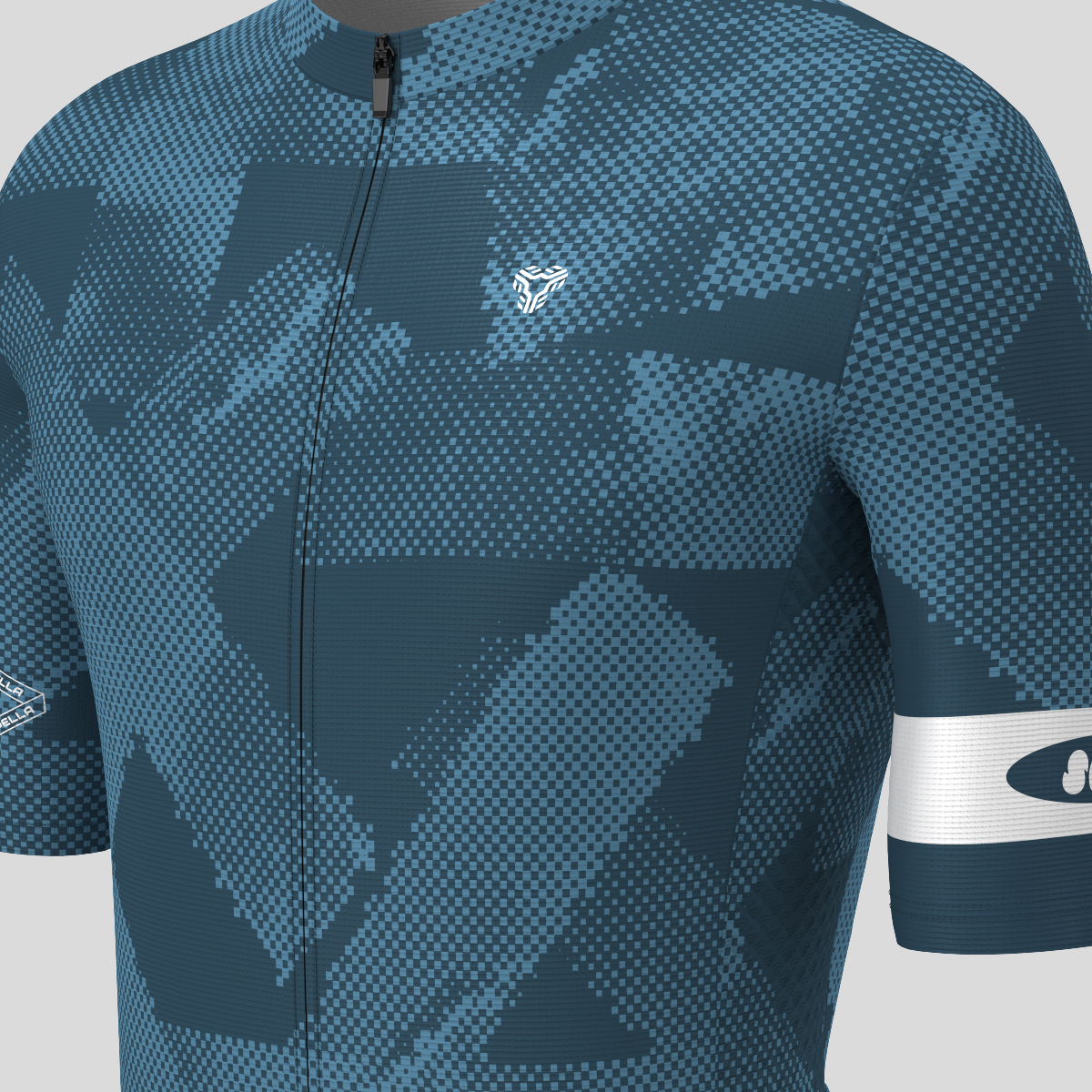 Halftone Brush Men's Cycling Jersey - Gray Blue