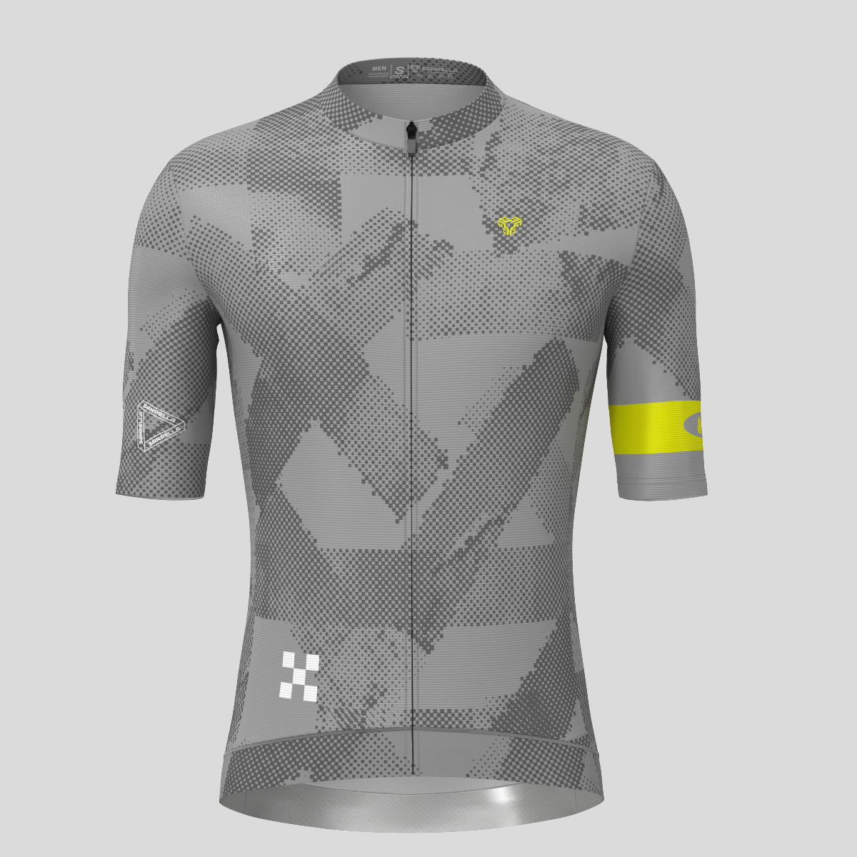 Halftone Brush Men's Cycling Jersey - Gray/Lime