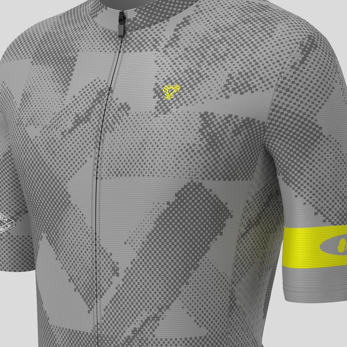 Halftone Brush Men's Cycling Jersey - Gray/Lime