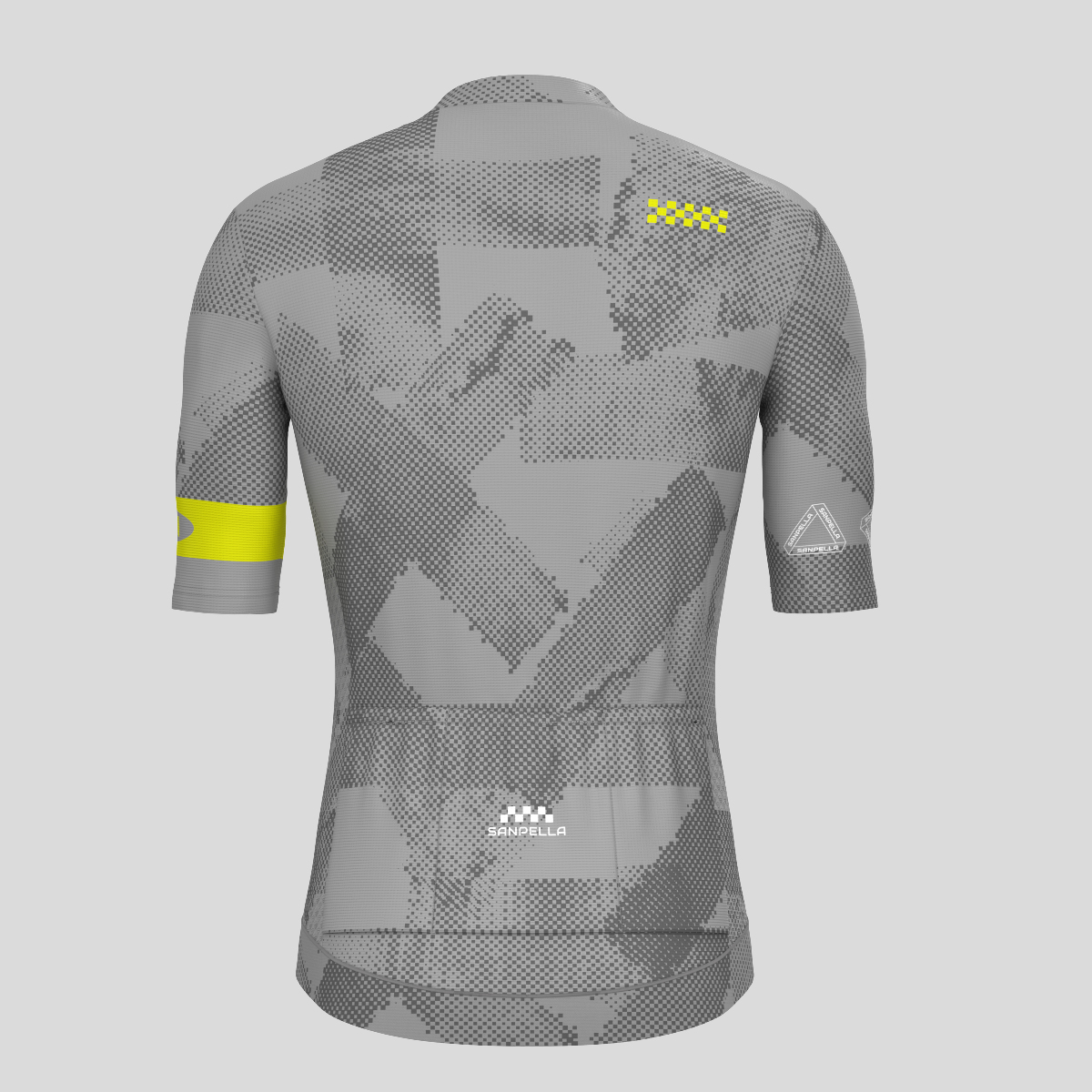 Halftone Brush Men's Cycling Jersey - Gray/Lime