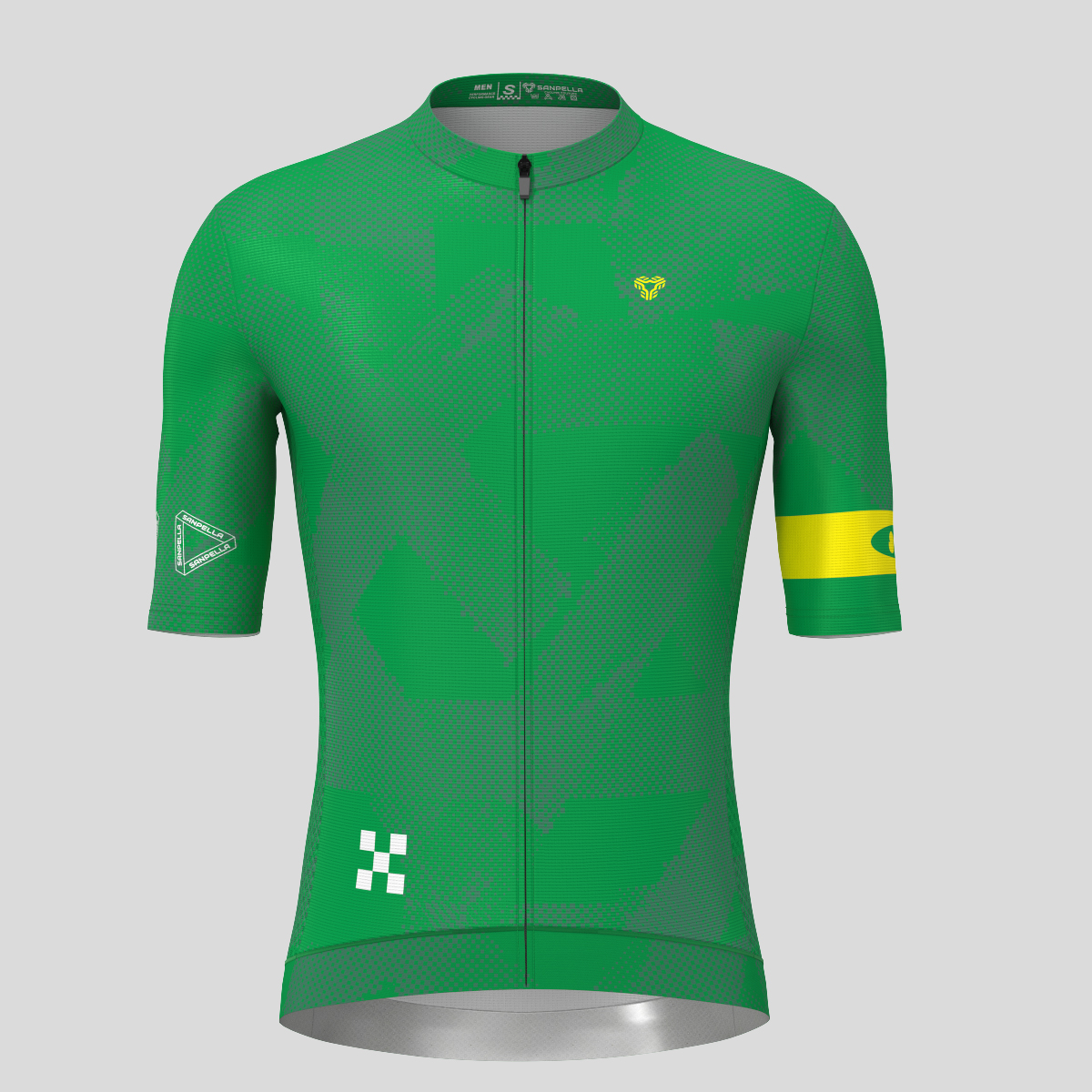 Halftone Brush Men's Cycling Jersey - Green/Yellow