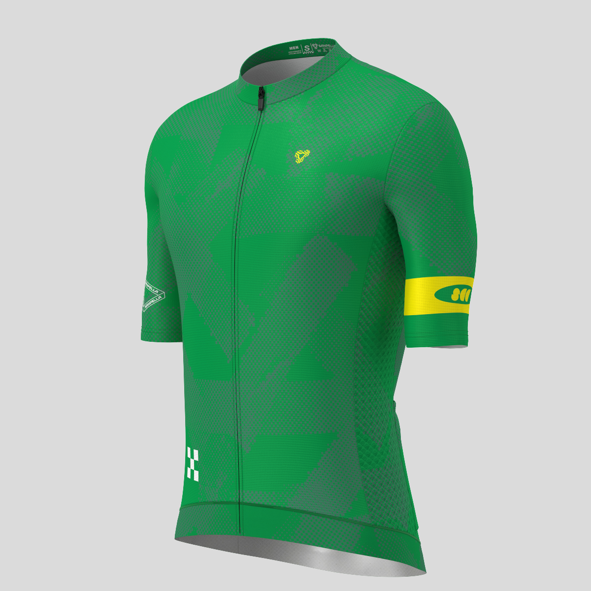 Halftone Brush Men's Cycling Jersey - Green/Yellow
