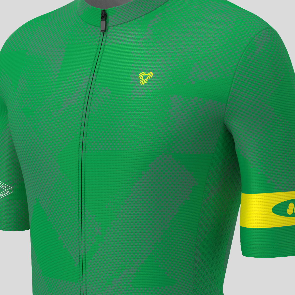 Halftone Brush Men's Cycling Jersey - Green/Yellow