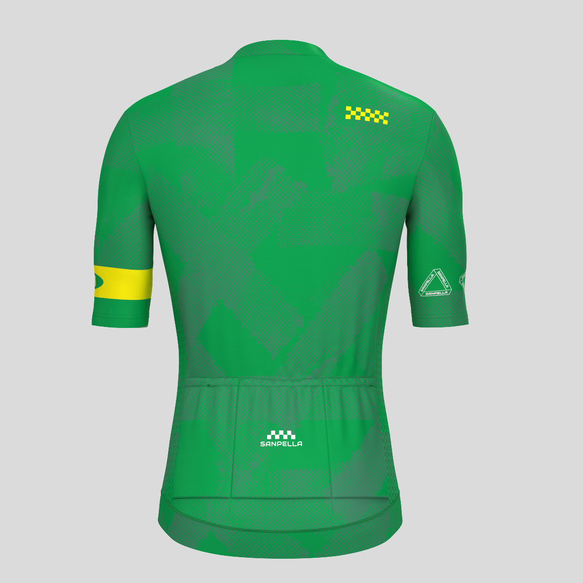Halftone Brush Men's Cycling Jersey - Green/Yellow