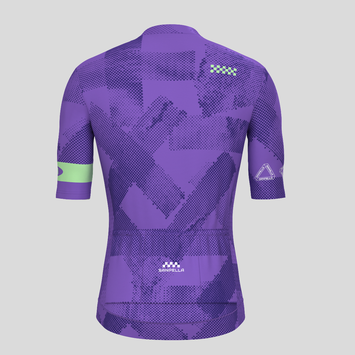 Halftone Brush Men's Cycling Jersey - Light Purple/Green 