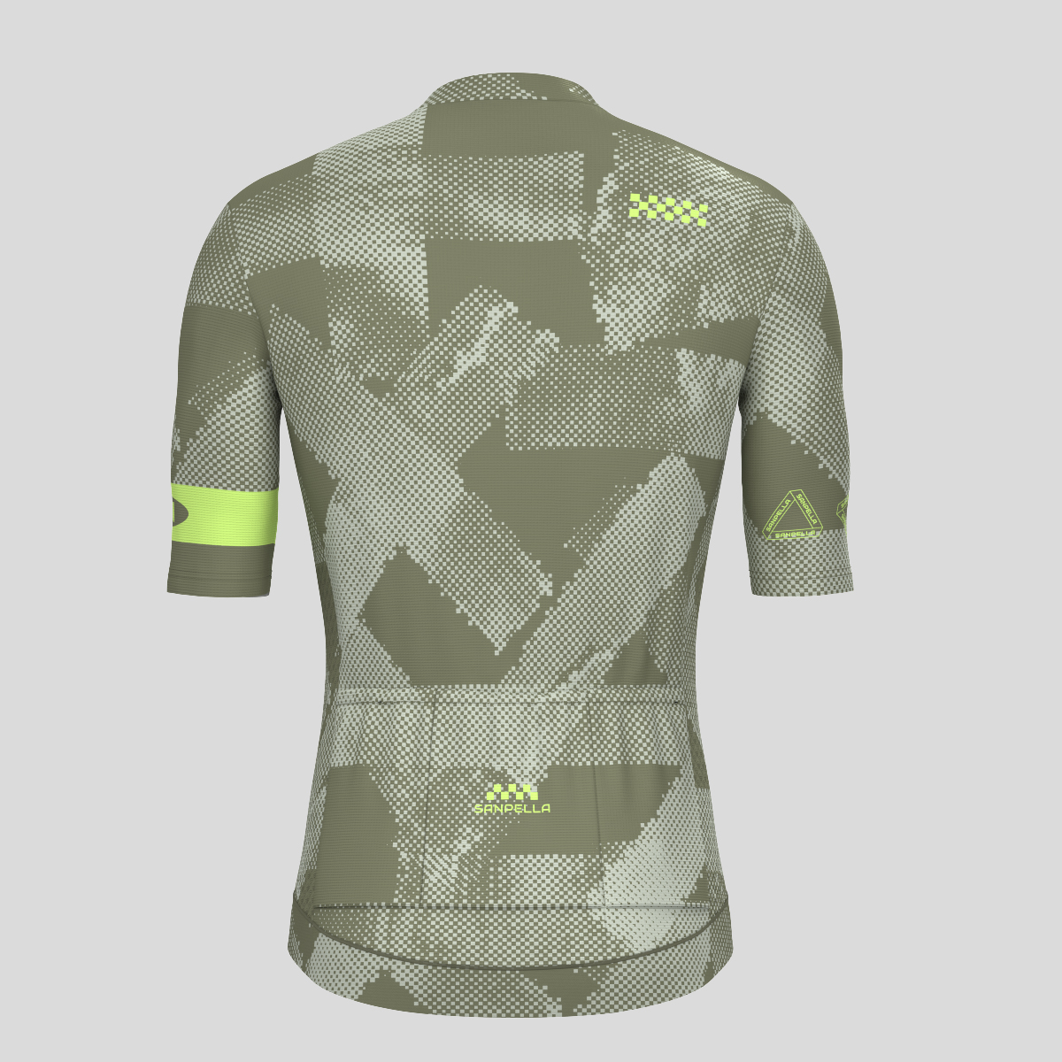 Halftone Brush Men's Cycling Jersey - Olive/Lime