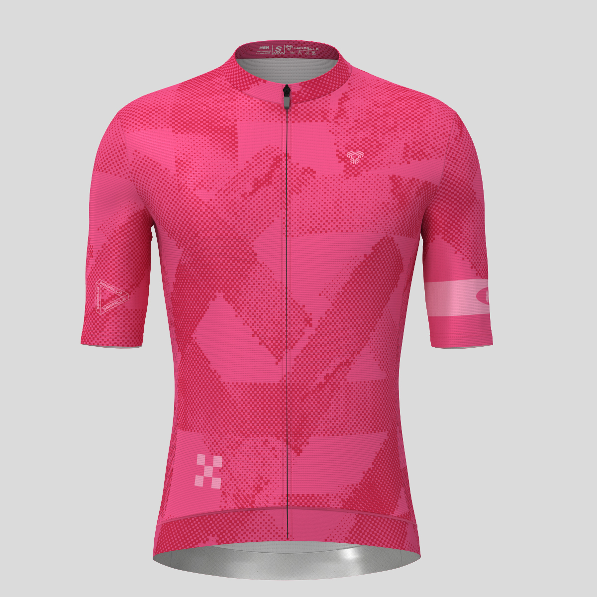 Halftone Brush Men's Cycling Jersey - Punch Red